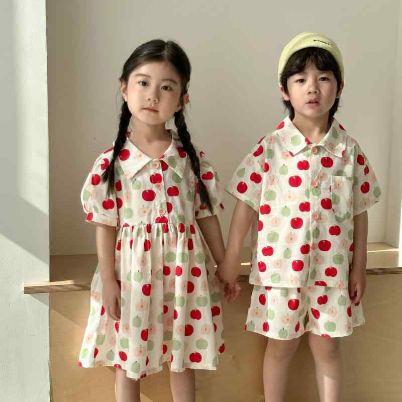 子供 男の子 女の子 春夏 短袖 シャツ セット かわいい 純棉 綿素材 兄妹 お揃い 服装 通学用 普段使い 軽量 通気性 吸湿速乾 ビッグシルエット カラーバリエーション