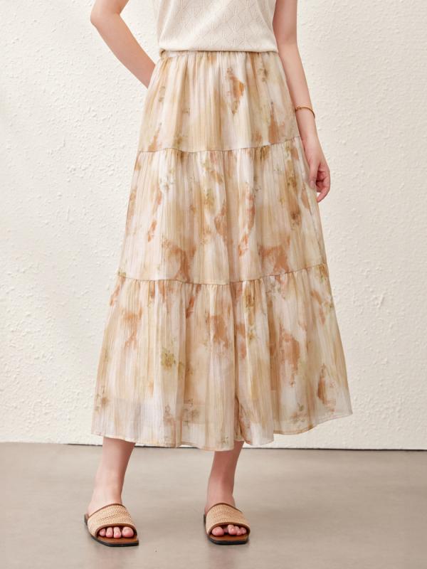 スカート 女性用 フレア プリント 軽量 フレアスカート ゆったり 大きいサイズ 女性ファッション 夏用 フレア プリント柄 軽やか ふんわり 半身スカート 女性用 大きいサイズ ゆったりシルエット 夏向け コットン混 通し良い かわいい プリントスカ