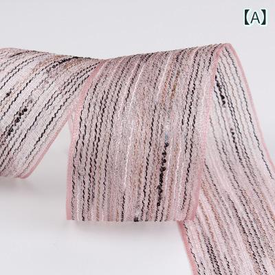 リボン ヘアアクセサリー 服飾用 条紋 レース 雪紡 蝶結び 装飾リボン ハットアクセサリー ギフトボックス 包装リボン かわいい 軽量 綿混 春夏 普段使い 通勤用