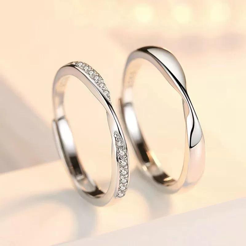 指輪 メンズ レディース モビウスリング シルバー アクセサリー ユニセックス カップル用 ピンキーリング 開閉式 シンプル デザイン 日常使い ギフト ラッキーアイテム