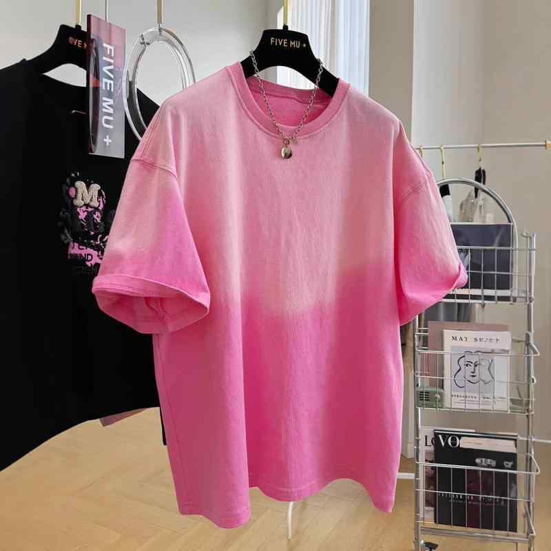 Tシャツ 女性用 春夏 半袖 かわいい グラデーション グラデ カラー グラデーション加工 洗い加工 多巴・乢カラー ビビッドカラー ゆったり ルーズフィット トップス 半袖Tシャツ グラデーションTシャツ ゆったりトップス コットン混 吸湿速乾 軽量 普 4,386円
