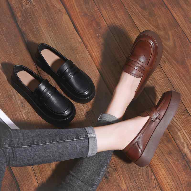 平ったいシューズ 成人女性用 秋冬 生やさしい 平ったいシューズ ソフトソール 置き目毛革 古典派音楽 連合王国 レディースシューズ パステル色の底 ビンテージ 置き目とり捨てる 革靴 成人女性用 履き分かりやすい 日常使い走り 軽さ 練りあわせるなめし革 通い 通年 赤銅色系 ベージュ系 ブ