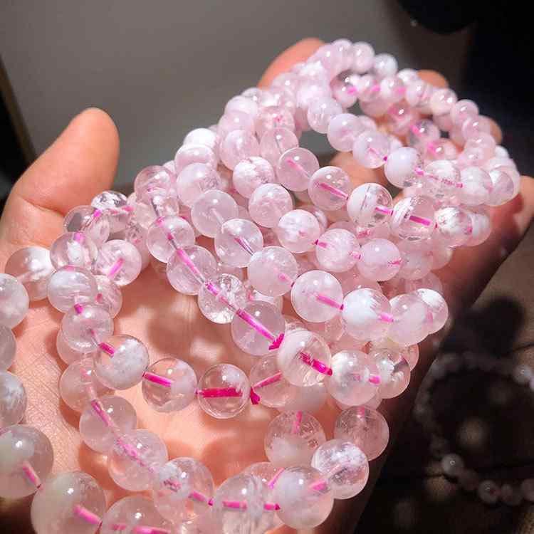 ブレスレット ユニセックス 天然石 スノーフレークファントムクォーツ アクセサリー 腕輪 ジュエリー 天然石ブレスレット 数珠 パワーストーン 幽霊水晶 雪花幽霊 浄化 ヒーリング 高級感 おしゃれ かっこいい かわいい シンプル デザイン ハンドメイド|リバーパディ