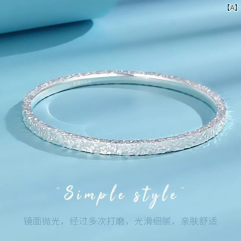 シルバーブレスレット 銀 999 リアルソリッド 女性用 手首用 アクセサリー かわいい シンプル 日常使い プレゼント ギフト 母の日 お母さん ギフト 母の贈り物 軽量 耐久性 不変色 ファッション ジュエリー 銀製 手元アクセント 女性アクセサリ｜リバーパディ