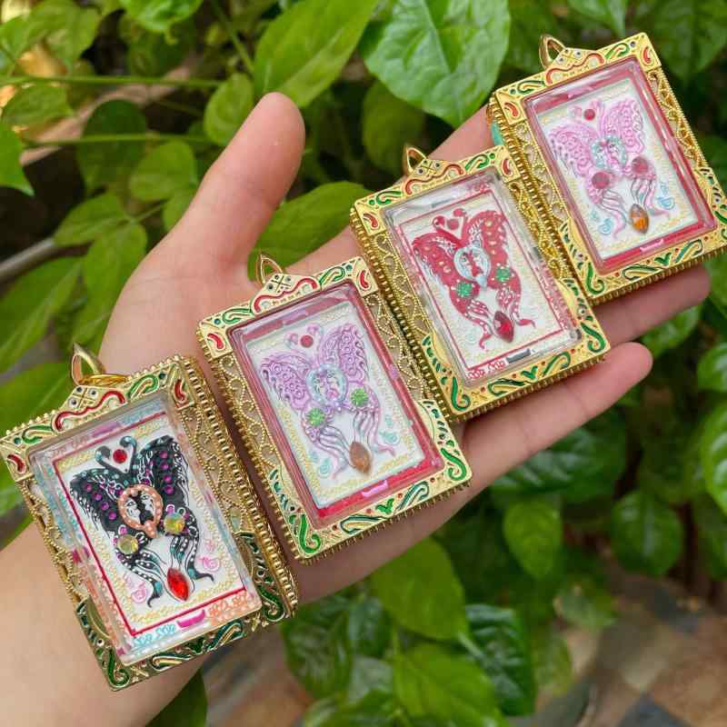 仏教アミュレット 引き分け 手作り芸術品 古巴吉世? 夢見鳥青写真 大型 ラッキーアイテム 納め札 開運グッズ スピリチュアルアクセサリー
