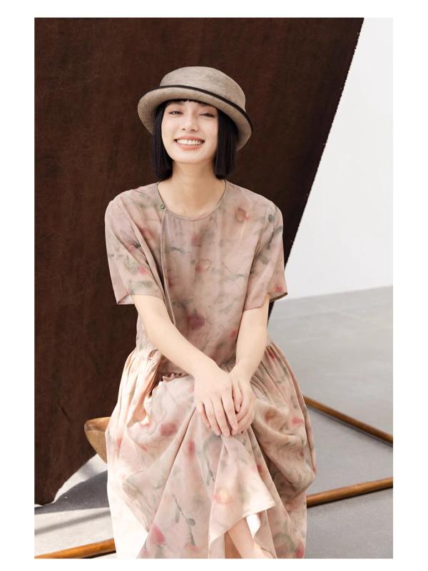 衣装 レディース ゆったり 春夏 花柄 薄っぺら ロングスコート 朧粉 砂浜 たまり場 軽さ 綿原材料 ゆったり影ぼうし サクラ色系 心地好い 普段使い走り 海岸地帯 記念日 着回し 成人女性用 トップス 御召しもの