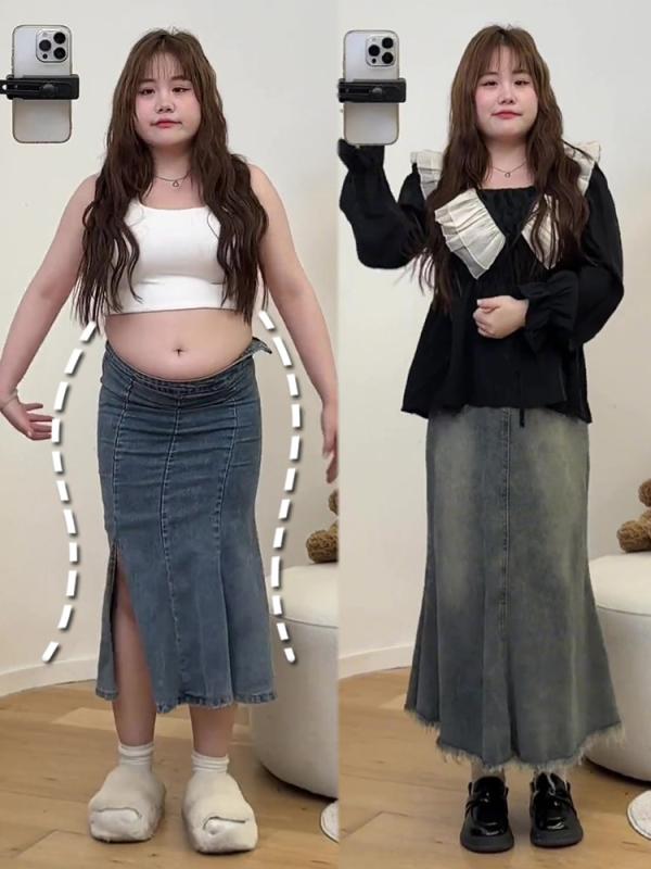 スコート お上さん用 気が大きい大きさ 梨型体型相応う 返り咲きジーンズ フィッシュテール 半身丈 御機嫌酉の方角 A生産ライン 中長丈 太陽フレアスコート 夏用 軽さ 伸縮性 綿織物混 青色系 心地よい 普段使い走り 冷やりとした 通い 通学