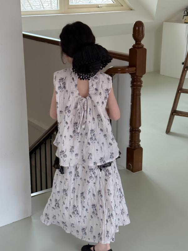 御姉さん 衣装 夏 無袖 系帯 刷り上げる柄 トップス スコート 仕掛ける 赤ちゃん服 愛くるしげ 花柄 綿原料品 軽さ ゆったり影ぼうし 花辺 もの言う花用 ガーリー 冷やりとした 日常使い走り 春夏 サクラ色系 心地よい 吸湿速乾 パステル色の 膝丈 フラウンス ガールズ 公休日