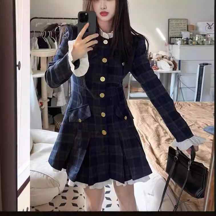 秋冬 成人女性用 長袖 衣装 フレンチ表現スタイル ミラブルー スコート 人となり 初秋 穿搭 ビッグ影ぼうし 伸縮性 軽さ 綿織物混 黒いこと系 サクラ色系 象牙色 通い用 普段使い