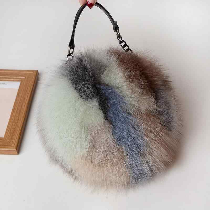 毛皮 御徒面子 お上さん用 稲荷毛 丸型 鞄 皮草 即物的毛皮 ハンドバック ショルダーバッグ 長チェーン店 曲がった掛け 愛くるしげ 流行り物 軽さ 冬 秋冬 取り合わせ押しかぶせる ゆったり 足し加える大きさ 着痩せ 細押し出し 体型押しかぶせる