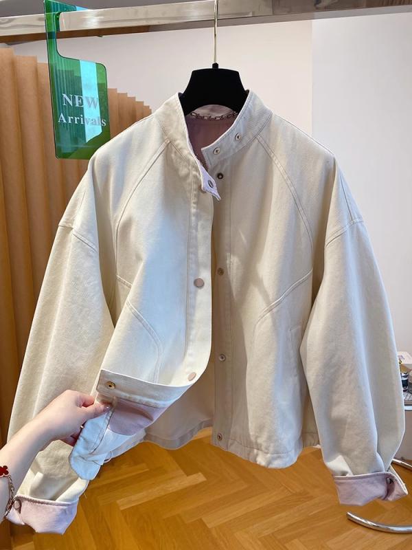 ジャケット レディース 春秋 アウター ブルゾン ジャンパー ショート丈 立ち襟 スタンドカラー ジップアップ 前開き 長袖 撥水 防 軽量 上着 羽織り 普段使い デイリー 通勤 通学 カジュアル 体型カバー ゆったり ぽっちゃり 着痩せ 細見え 大|リバーパディ