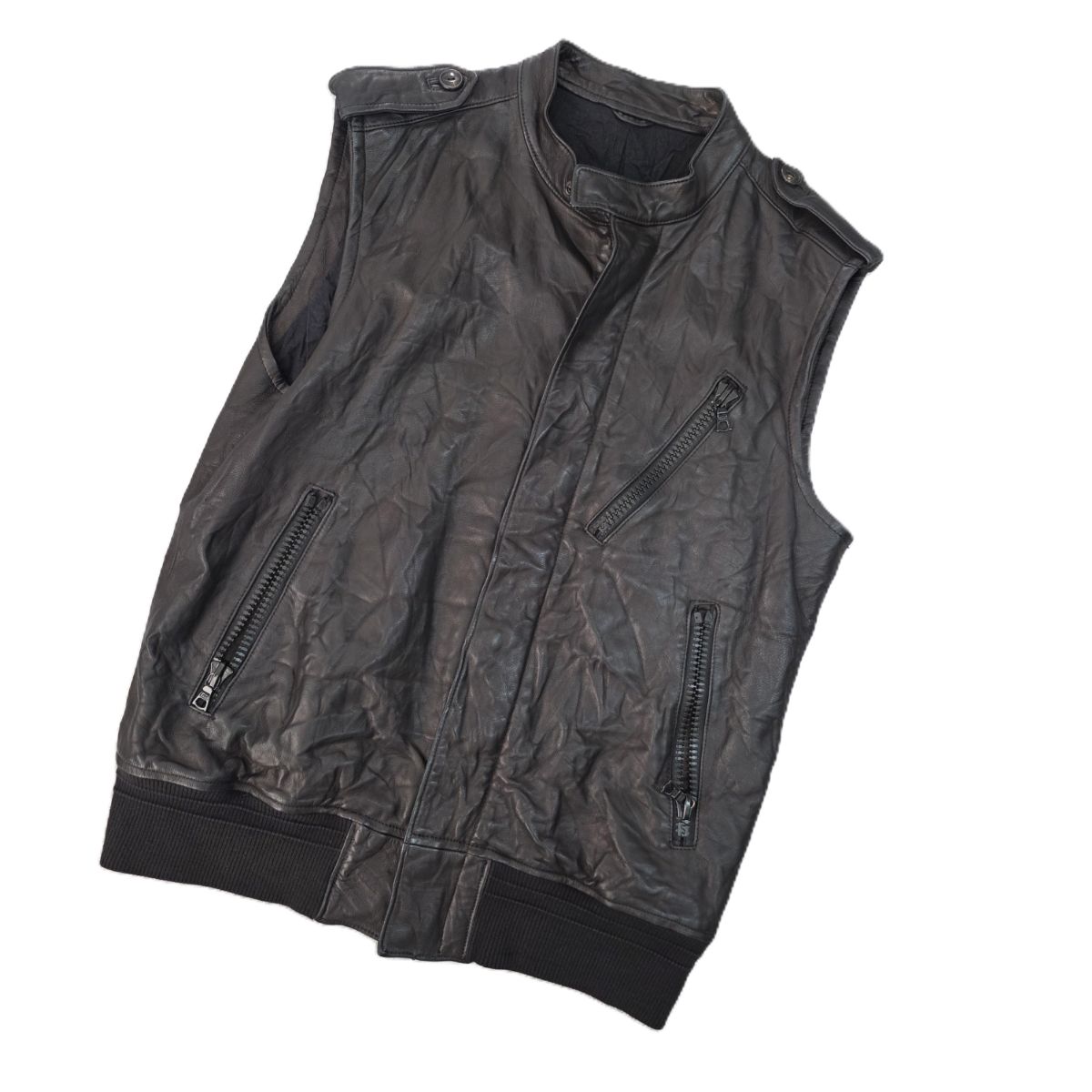 楽天市場】FACETASM【ファセッタズム】 シープ レザーベストL グレー