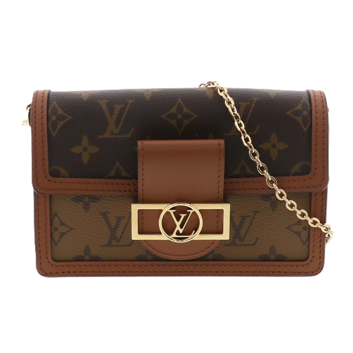 【値下げ】LOUIS VUITTON ルイ・ヴィトン モノグラムリバース ポルトフォイユ ドーフィーヌ  ショルダーバッグ M68746  ブラウン  レディース【中古】