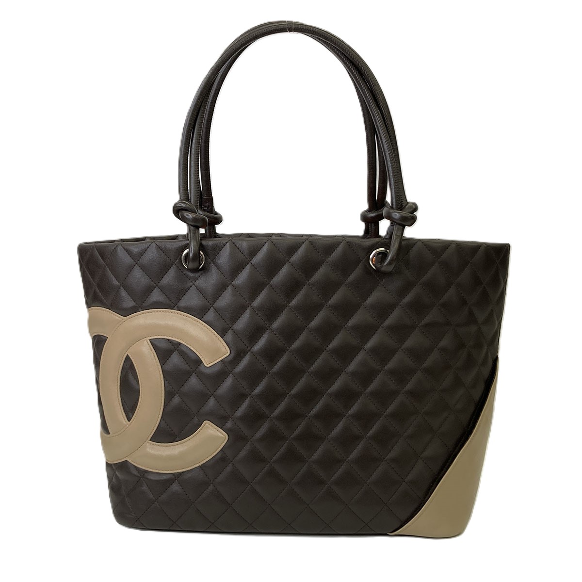 CHANEL シャネル カンボン ミディアムトート トートバッグ A25168 ブラウン レディース【中古】