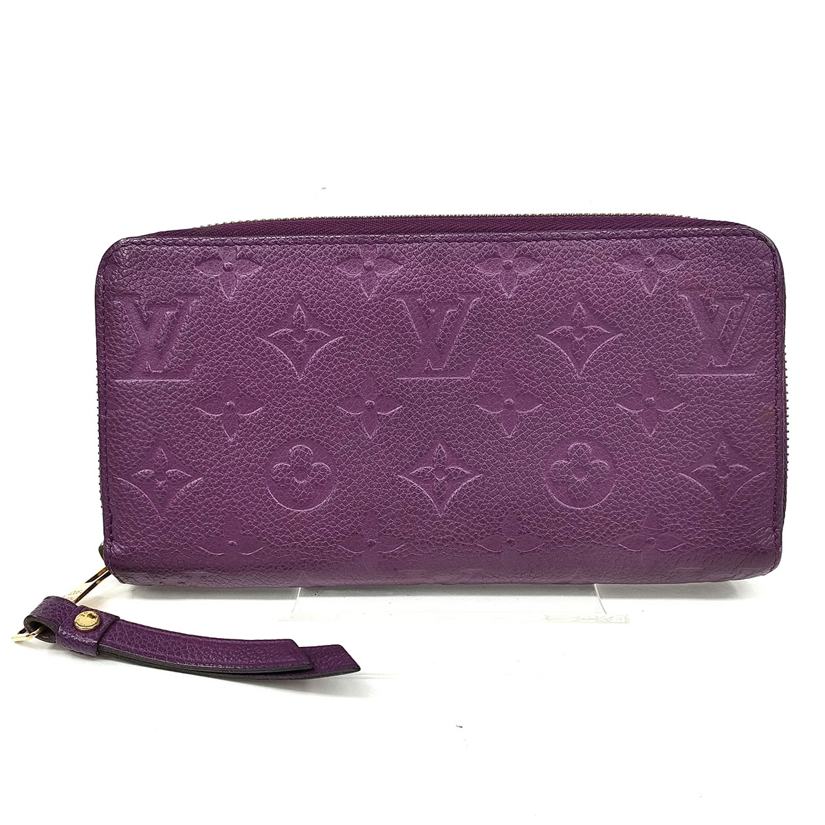 LOUIS VUITTON ルイ・ヴィトン ジッピーウォレット モノグラム アン工業プラント 長紙入れ M60569 なめし革 パープル 紫  レディース【中古】