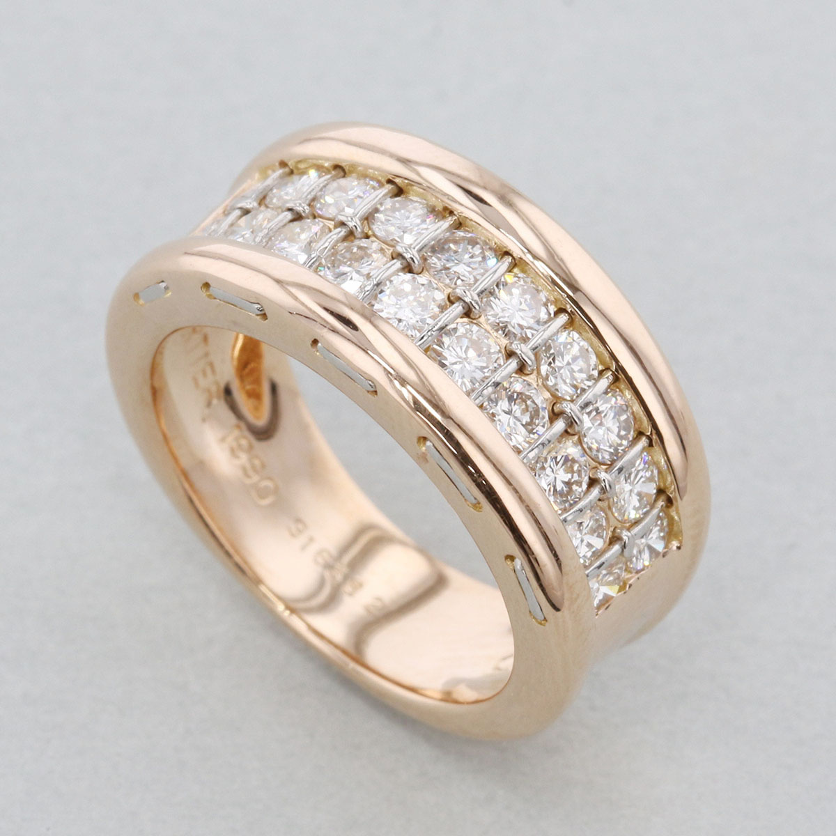 CARTIER カルティエ ボレアーレ ダイヤモンドリング Boreale 2ROW リング・指輪 約13号 K18ピンクゴールド ゴールド レディース【中古】