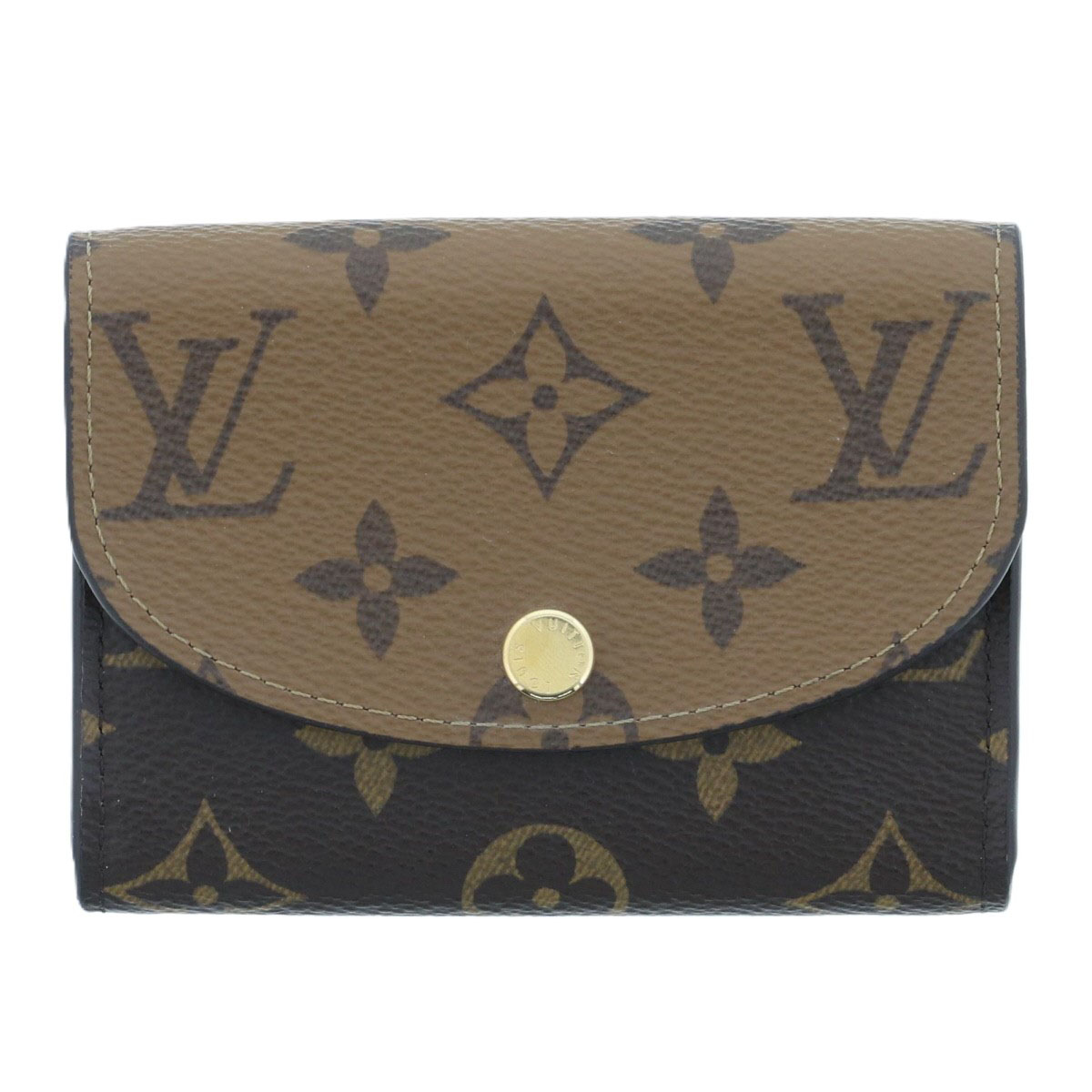 【引き下げ】LOUIS VUITTON ルイ・ヴィトン ポルトモネ ロザリ 二つ折り紙入れ M82333 モノグラムリバース 赤銅色  レディース【中古】