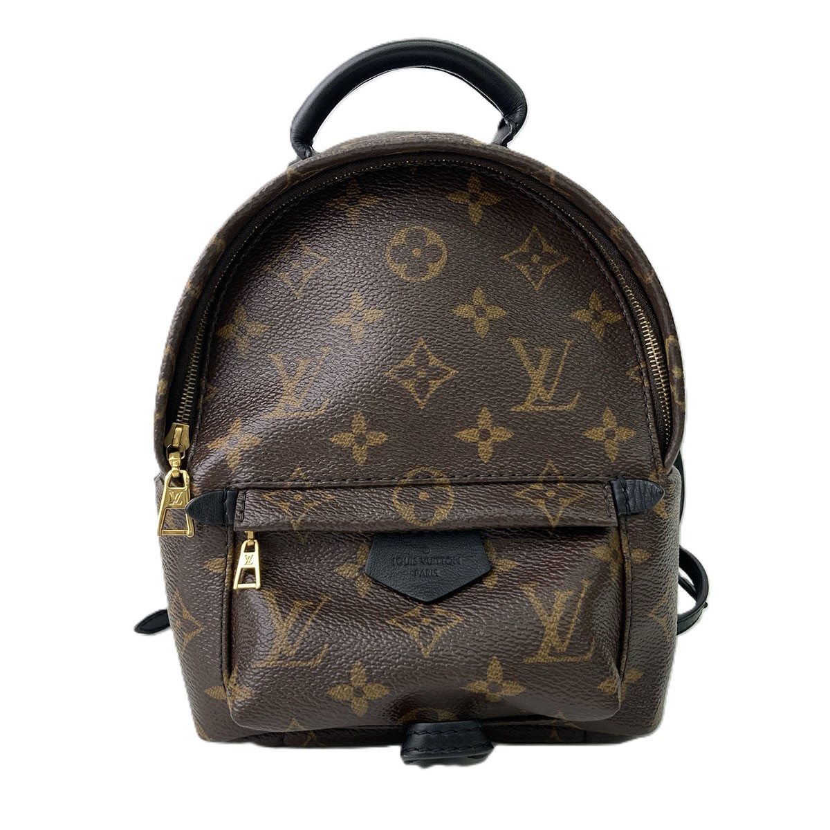 LOUIS VUITTON ルイ・ヴィトン パームスプリングス うしろ側容器に並べる MINI モノグラム 背嚢・デイパック M44873 PVC上塗り帆布 モノグラムマカサー 赤銅色 黒いこと  レディース【中古】