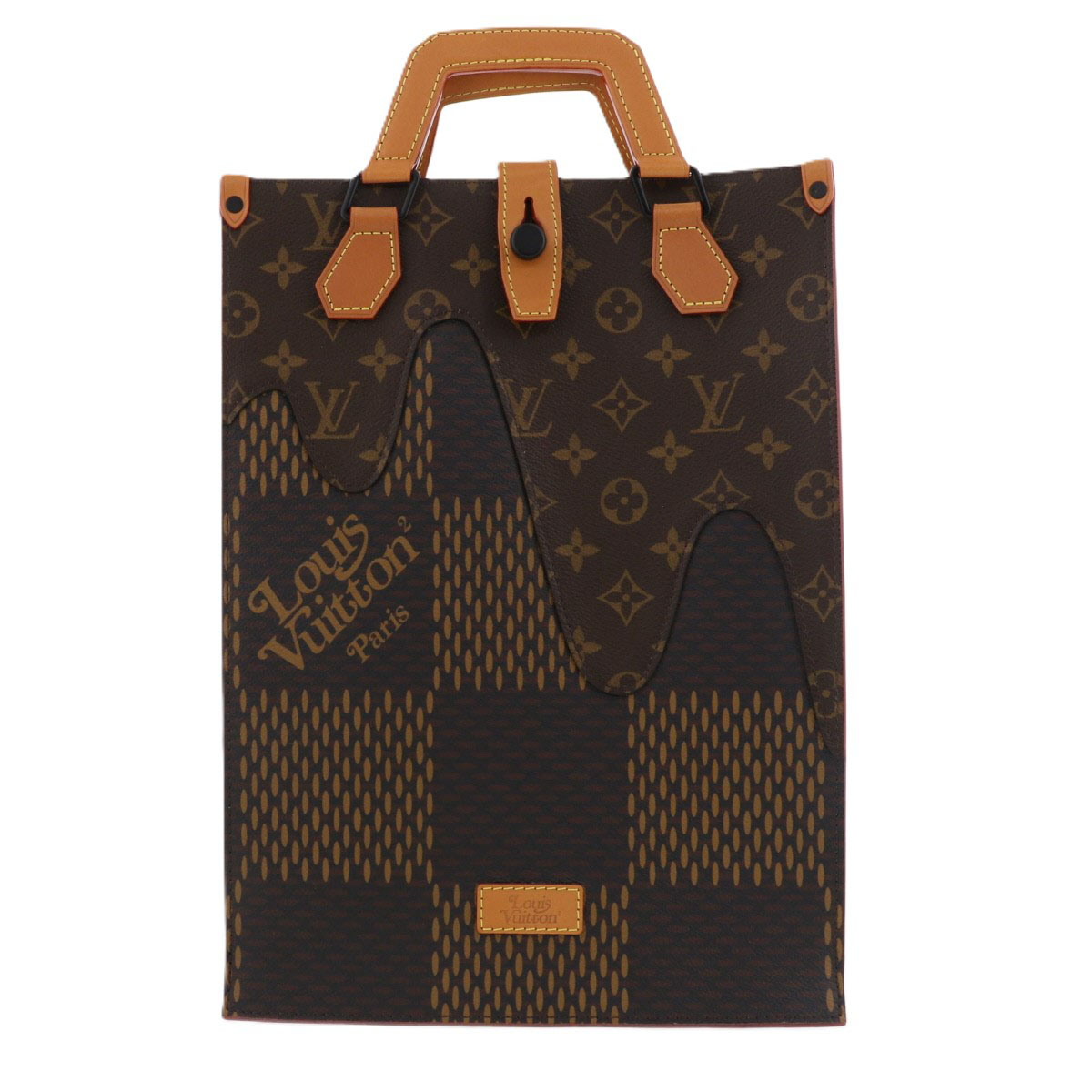 LOUIS VUITTON × NIGO ルイ・ヴィトン ミニ トート ダミエ ジャイアント ショルダーバッグ N40355 ダミエ エベヌ  ブラウン  レディース【中古】