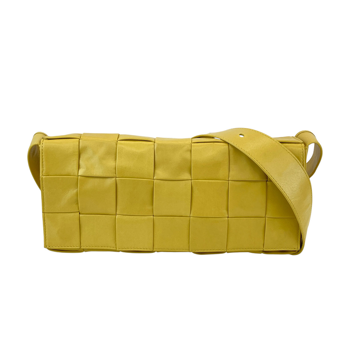 BOTTEGAVENETA ボッテガヴェネタ マキシイントレチャート ショルダーバッグ レザー イエロー レディース【中古】