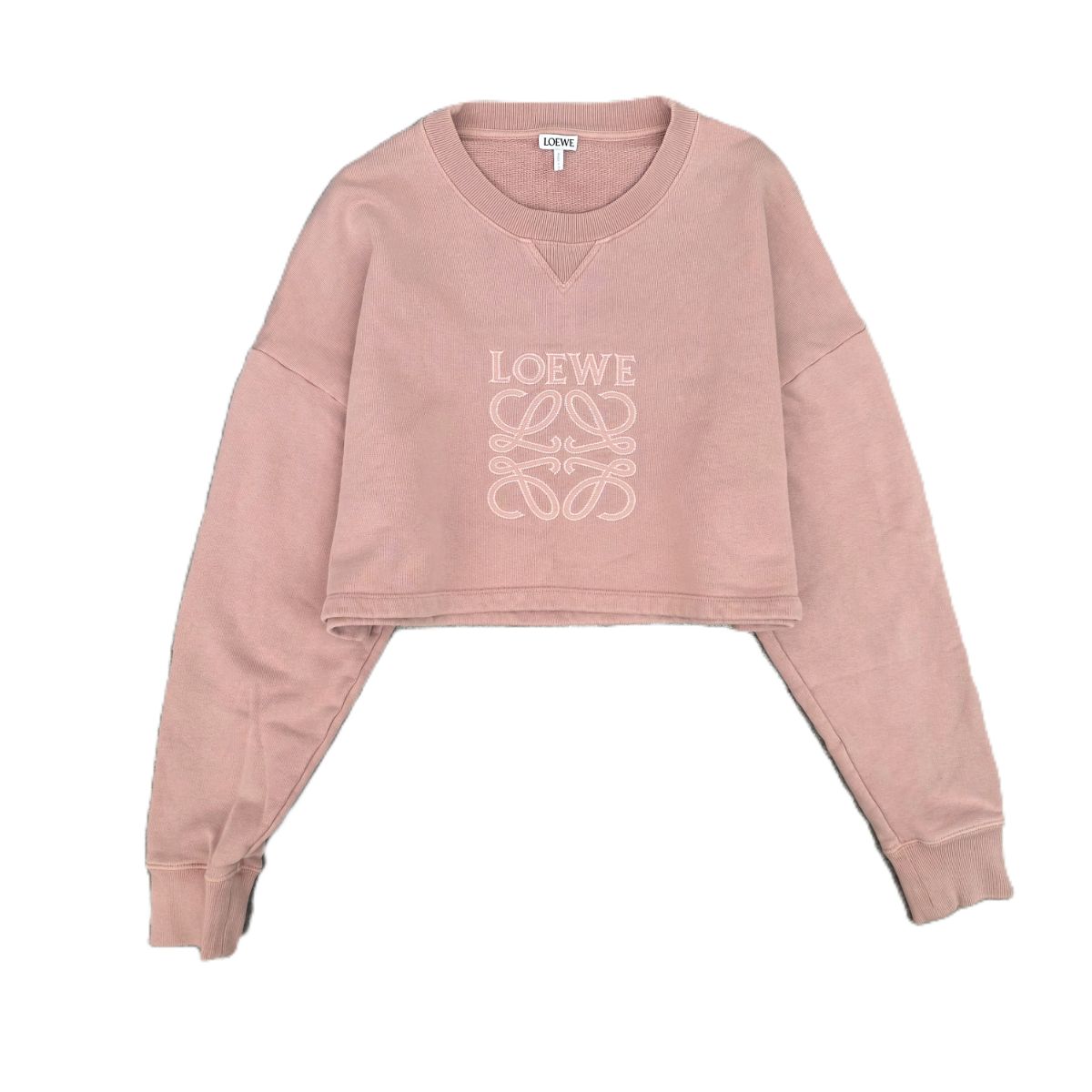 LOEWE ロエベ 25SS アナグラム ロゴ刺繍 クロップド丈 スウェットシャツ トレーナー XS オーバサイズ スウェット S359Y24X47 コットン レディース【中古】｜PAWNSHOP　ＲｉＺ