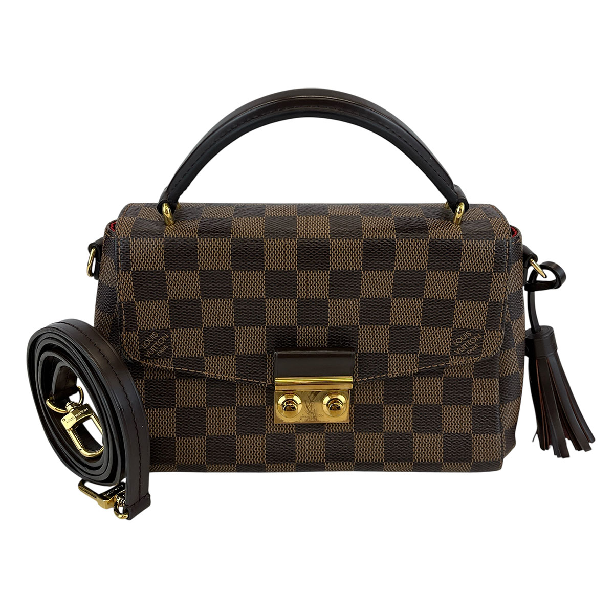 LOUIS VUITTON ルイ・ヴィトン クロワゼット 2WAY 肩先 ハンドバック N53000 ダミエキャンバス 赤銅色  レディース【中古】