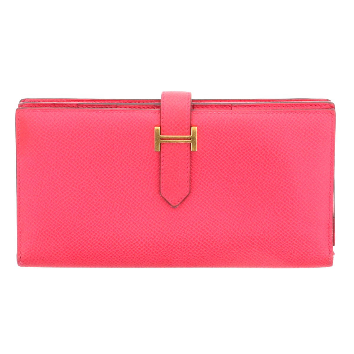 HERMES エルメス 長財布 039785CC ヴォーエプソン ピンク ゴールド金具 D(2019)刻印 レディース【中古】