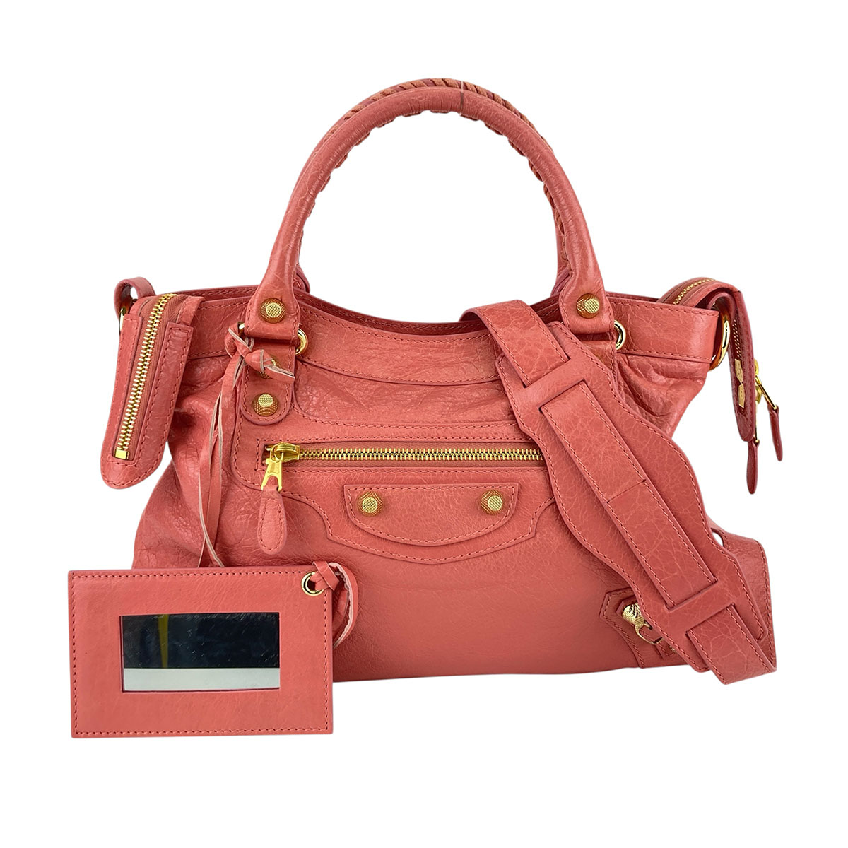 BALENCIAGA バレンシアガ ジャイアント タウン ショルダーバッグ 285434 ピンク レディース【中古】