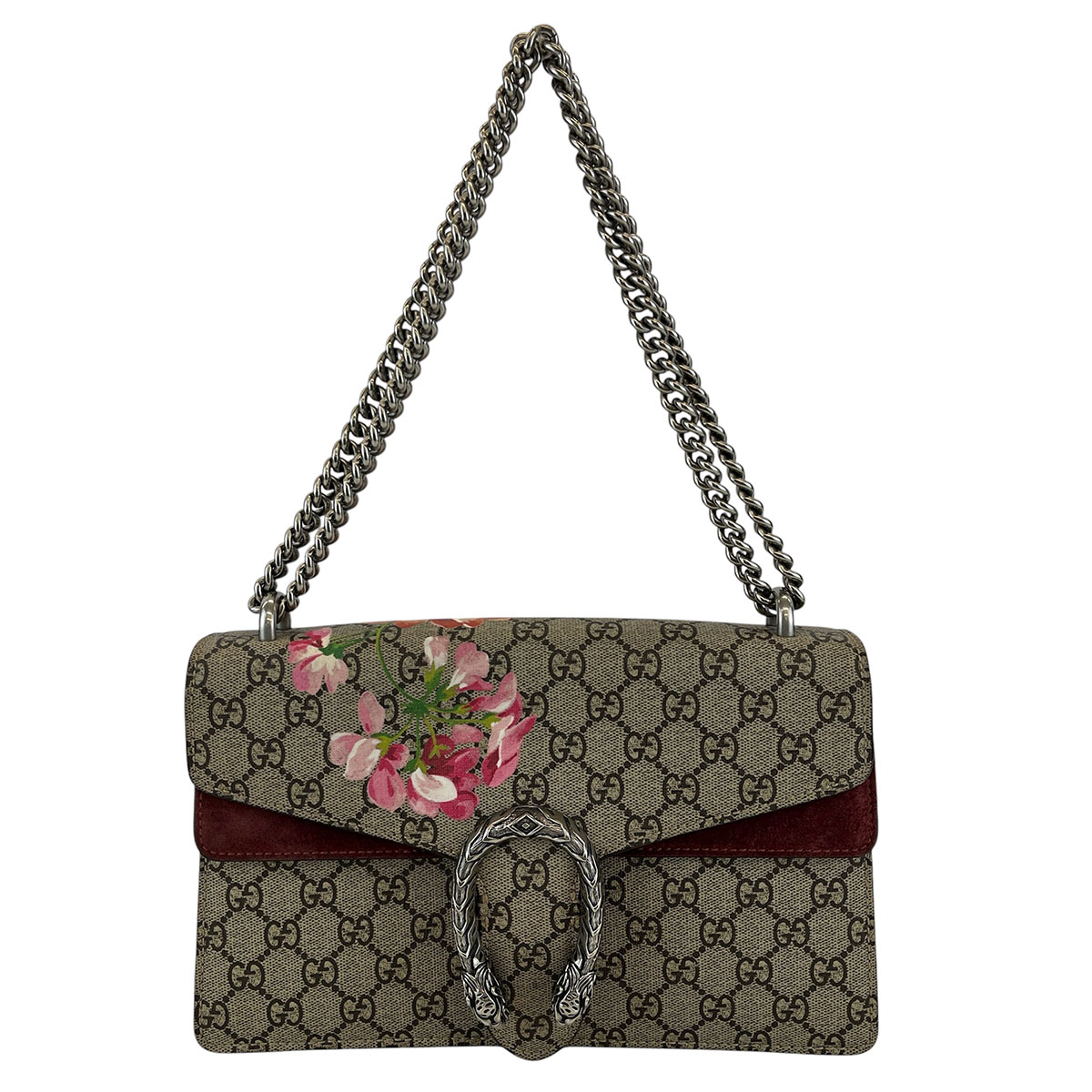 GUCCI グッチ ディオニュソス GGスモール ブルームス チェーン ショルダーバッグ 400249 レザー ブラウン レディース【中古】 64,900円
