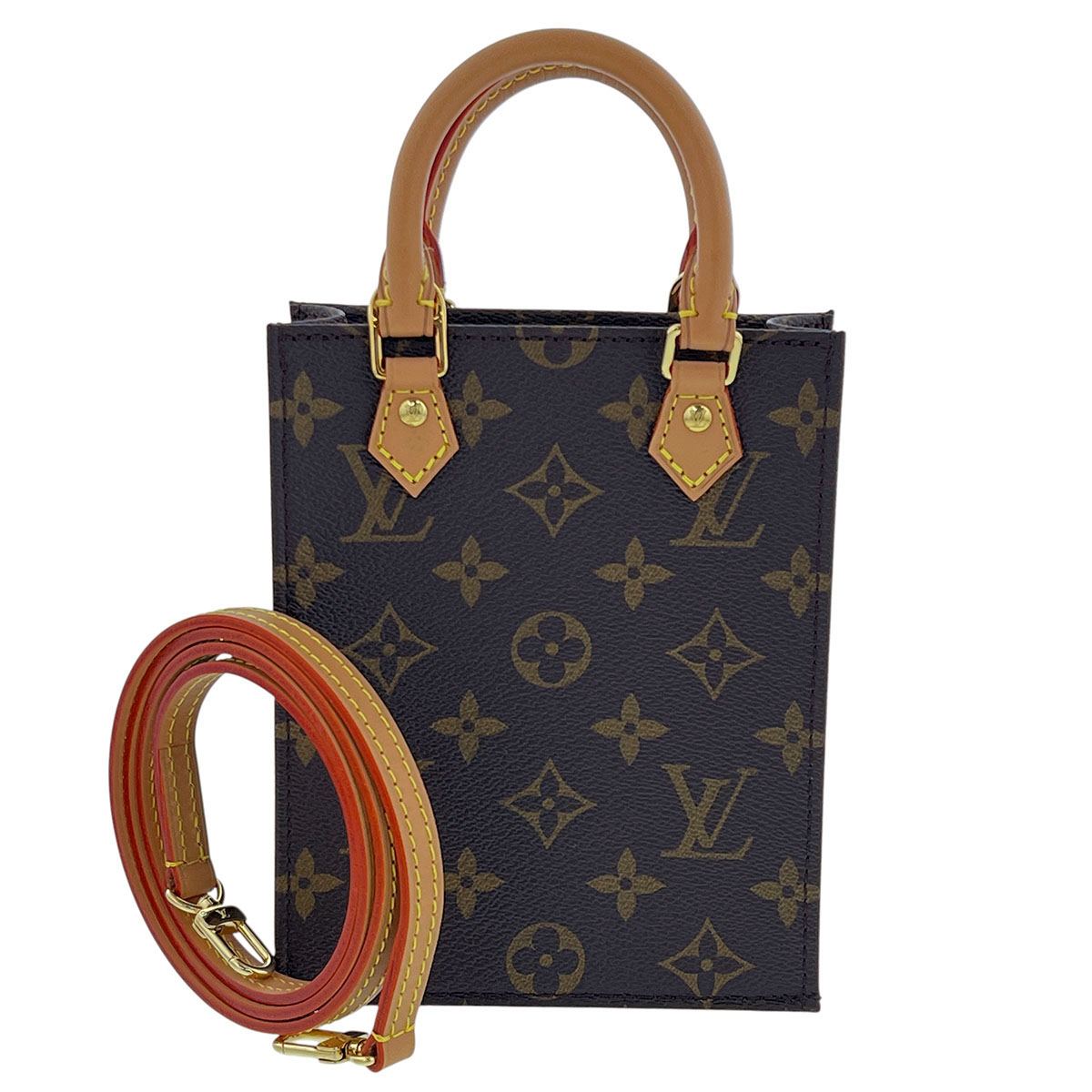 LOUIS VUITTON ルイ・ヴィトン プティット サックプラ モノグラム ショルダーバッグ m69442 モノグラム 赤銅色  レディース【中古】