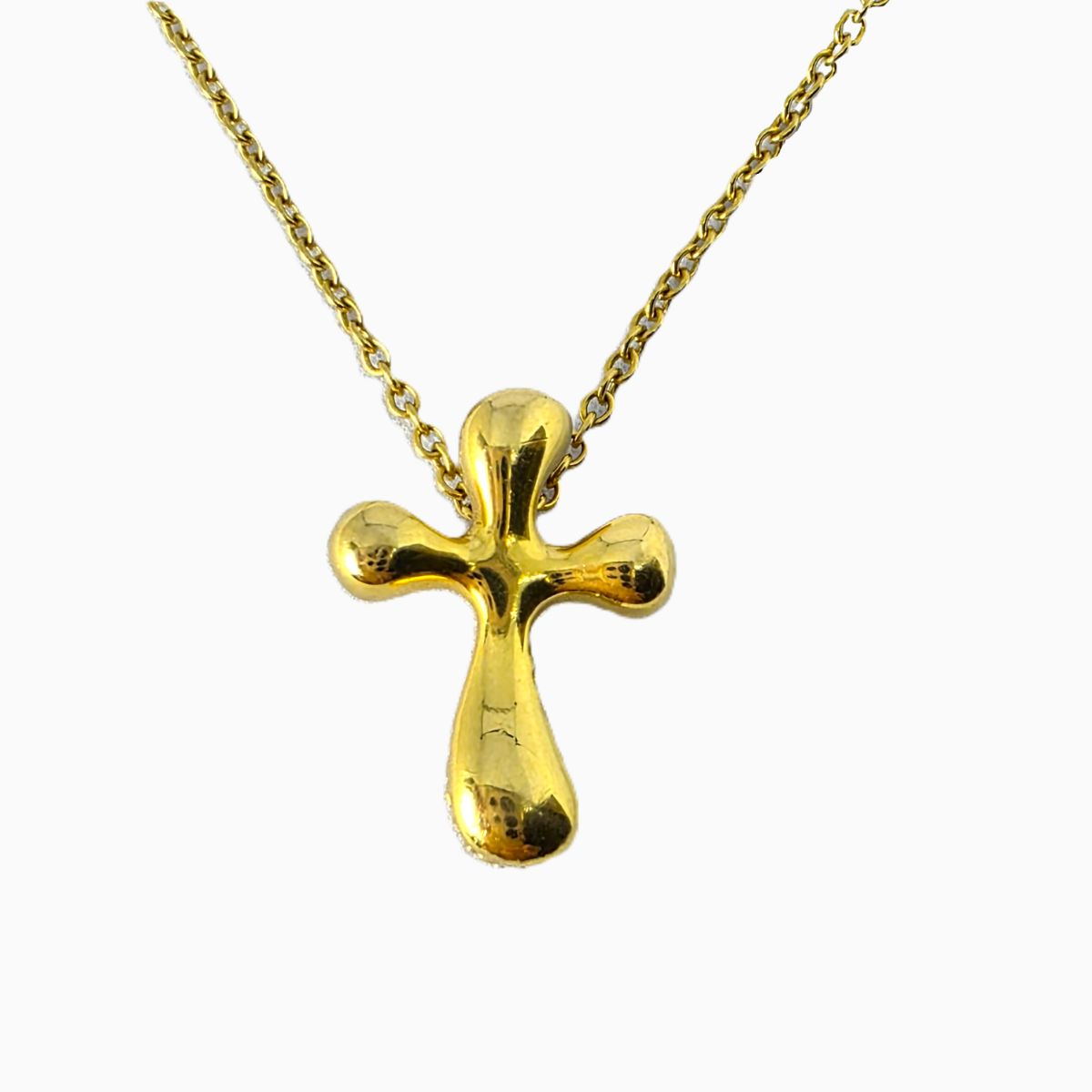 TIFFANY&Co. ティファニー スモールクロス ネックレス 18金 K18YG イエローゴールド 40cm 3.5g ネックレス K18イエローゴールド レディース【中古】|PAWNSHOP RiZ
