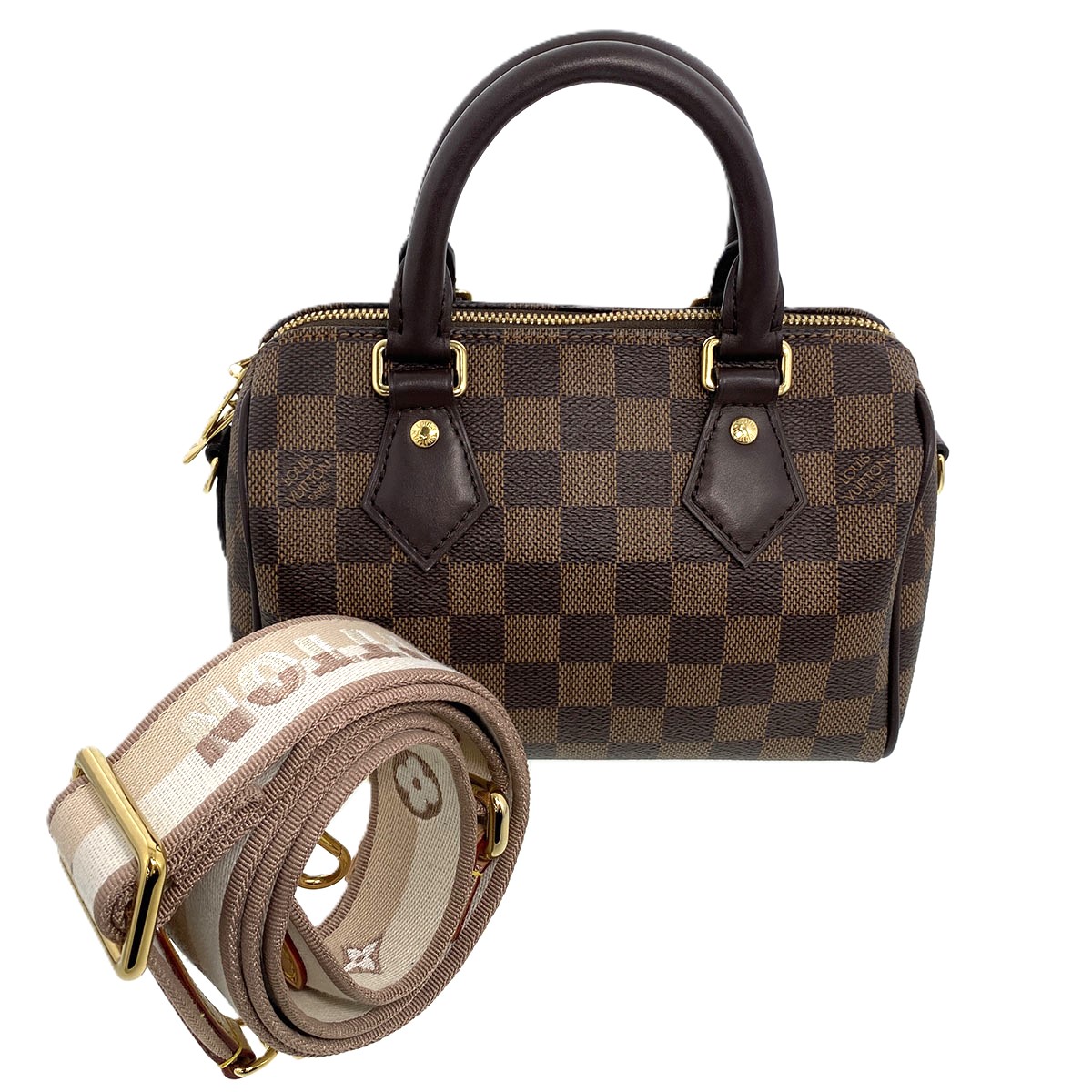 【お値下げ品】LOUIS VUITTON ルイ・ヴィトン スピーディ バンドリエール 20 ハンドバッグ N40489 ダミエキャンバス エベヌ ブラウン レディース【中古】