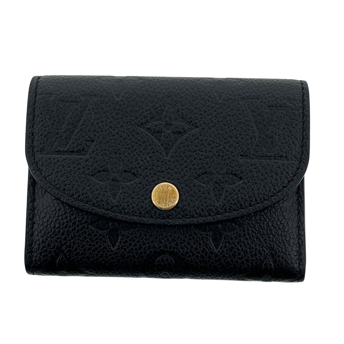 LOUIS VUITTON ルイ・ヴィトン ポルトモネ ロザリ モノグラム アン工業プラント 二つ折り紙入れ M81455 モノグラムアンプラント 黒いこと ゴールド金具  レディース【中古】