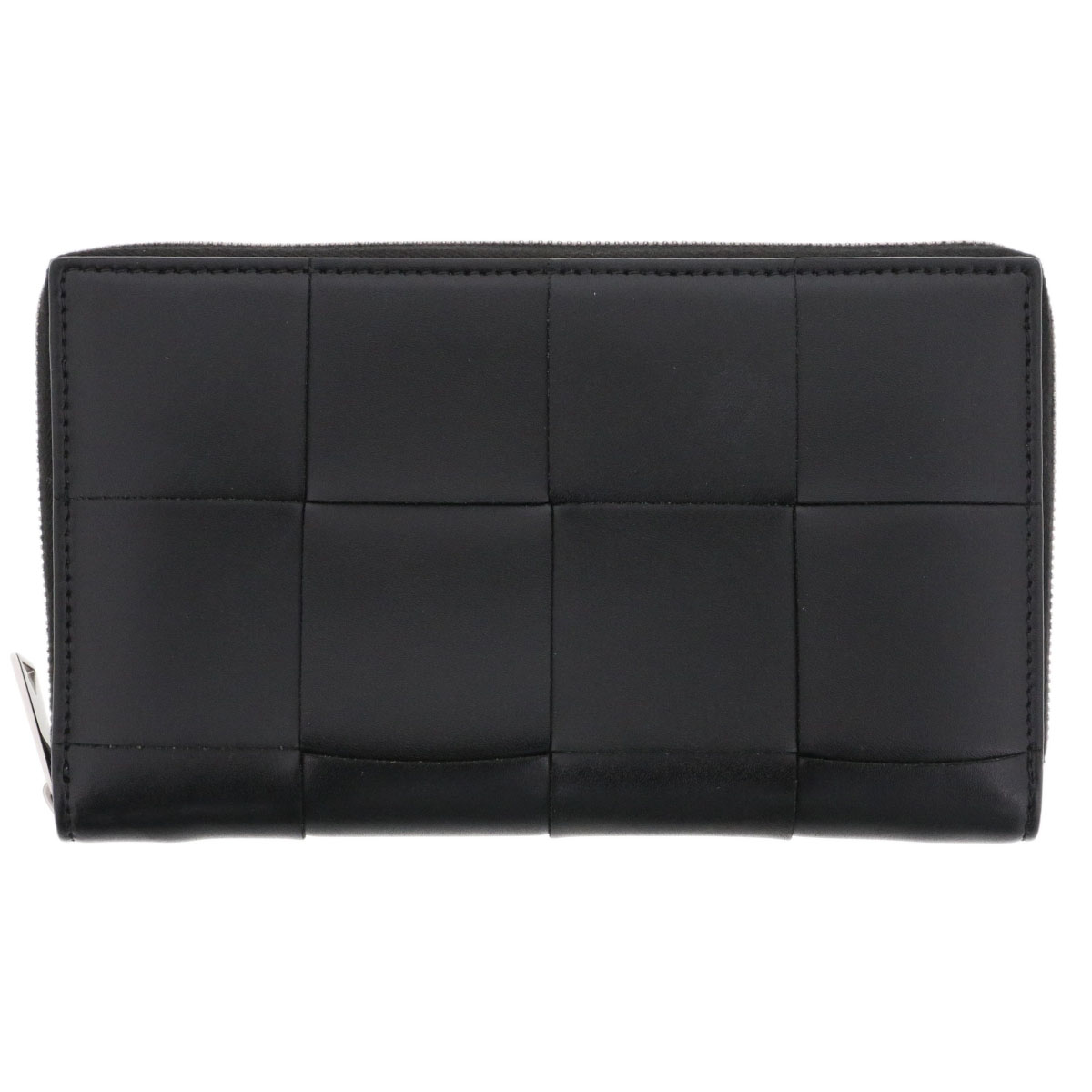 BOTTEGAVENETA ボッテガヴェネタ カセット ジップアラウンド ウォレット 長財布 649607 レザー ブラック レディース【中古】