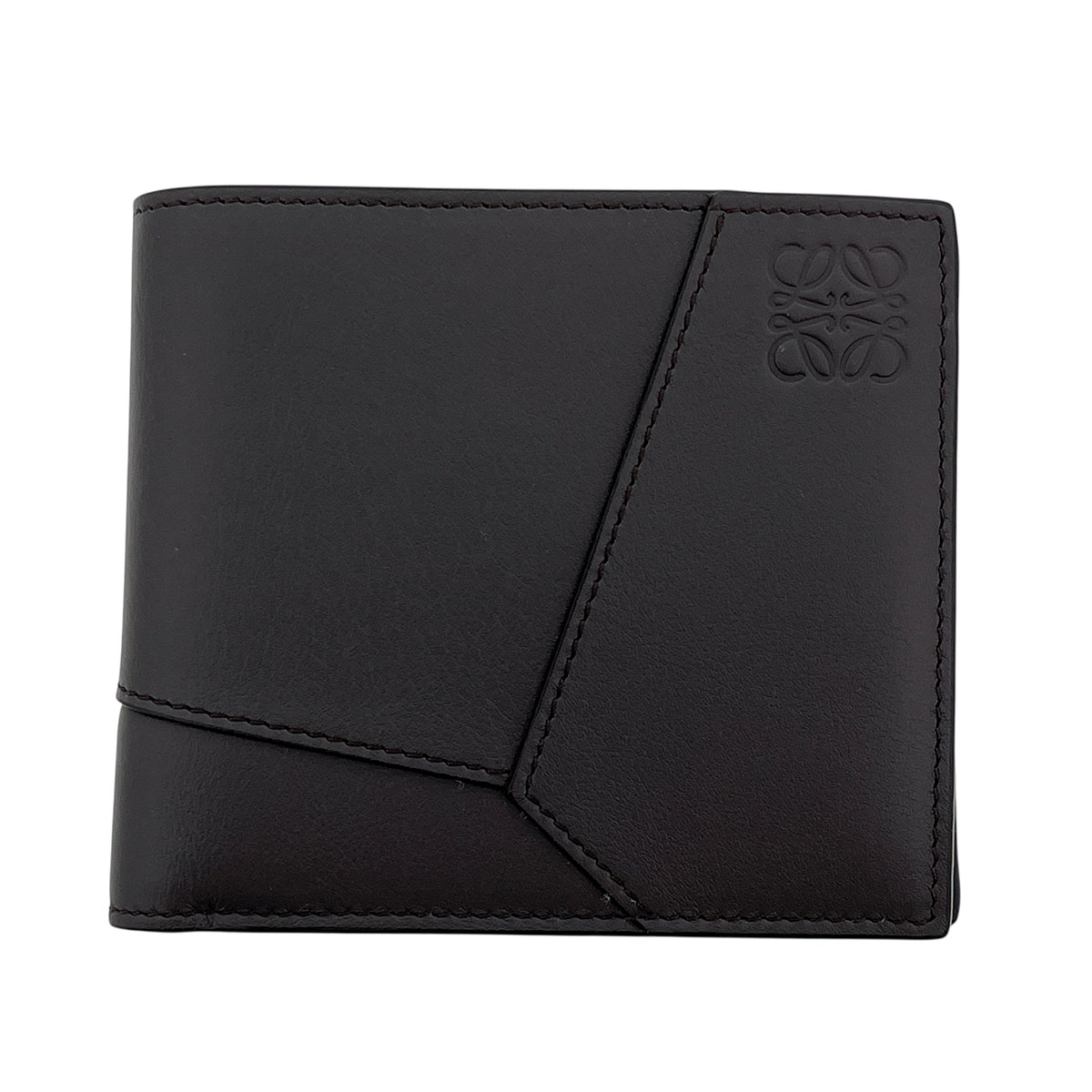 LOEWE ロエベ パズル バイフォールド コインウォレット 二つ折り財布 C510501X14 レザー グレー メンズ【中古】