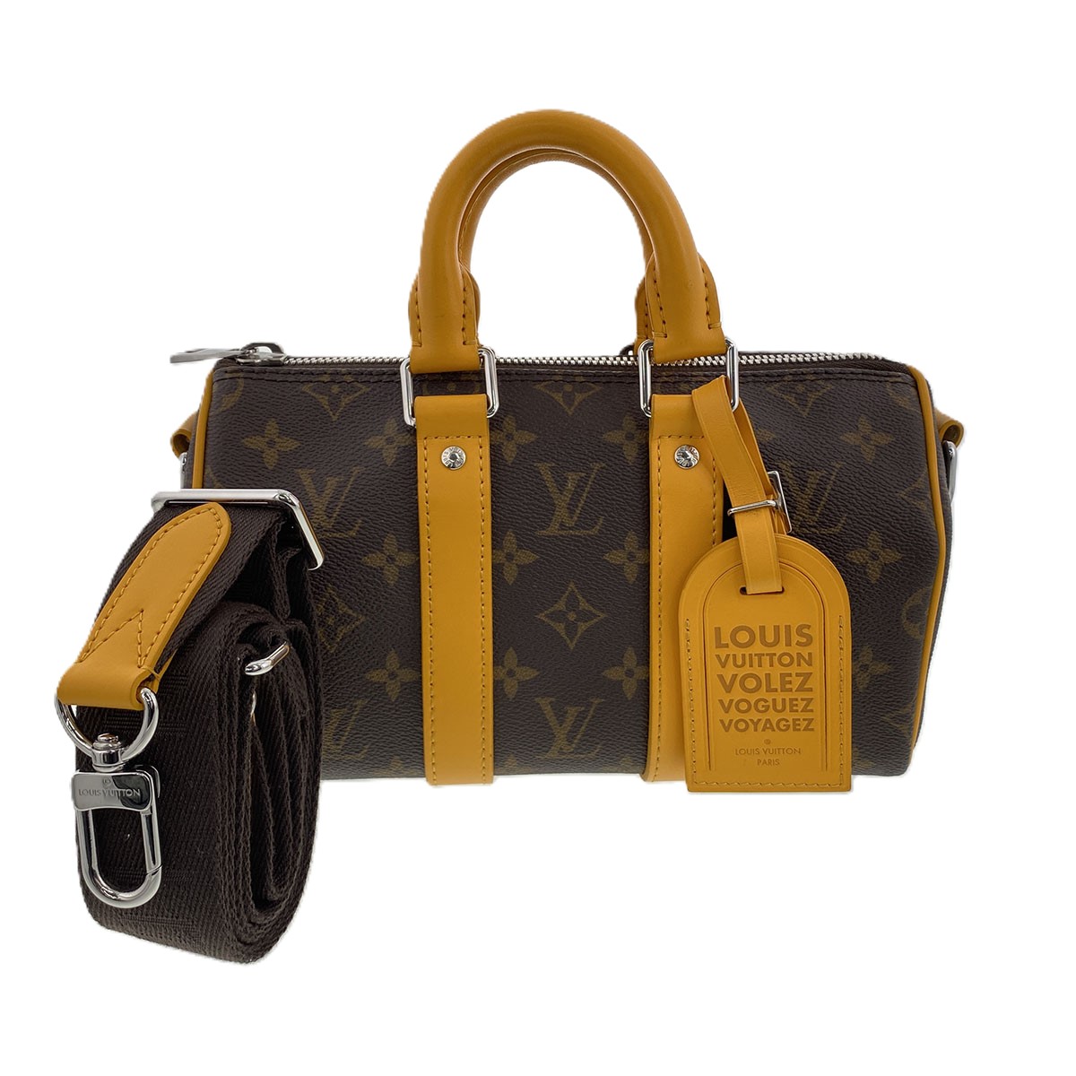 LOUIS VUITTON ルイ・ヴィトン キーポル バンドリエール 25 ハンドバッグ M12733 モノグラムマカサー ブラウン イエロー メンズ【中古】