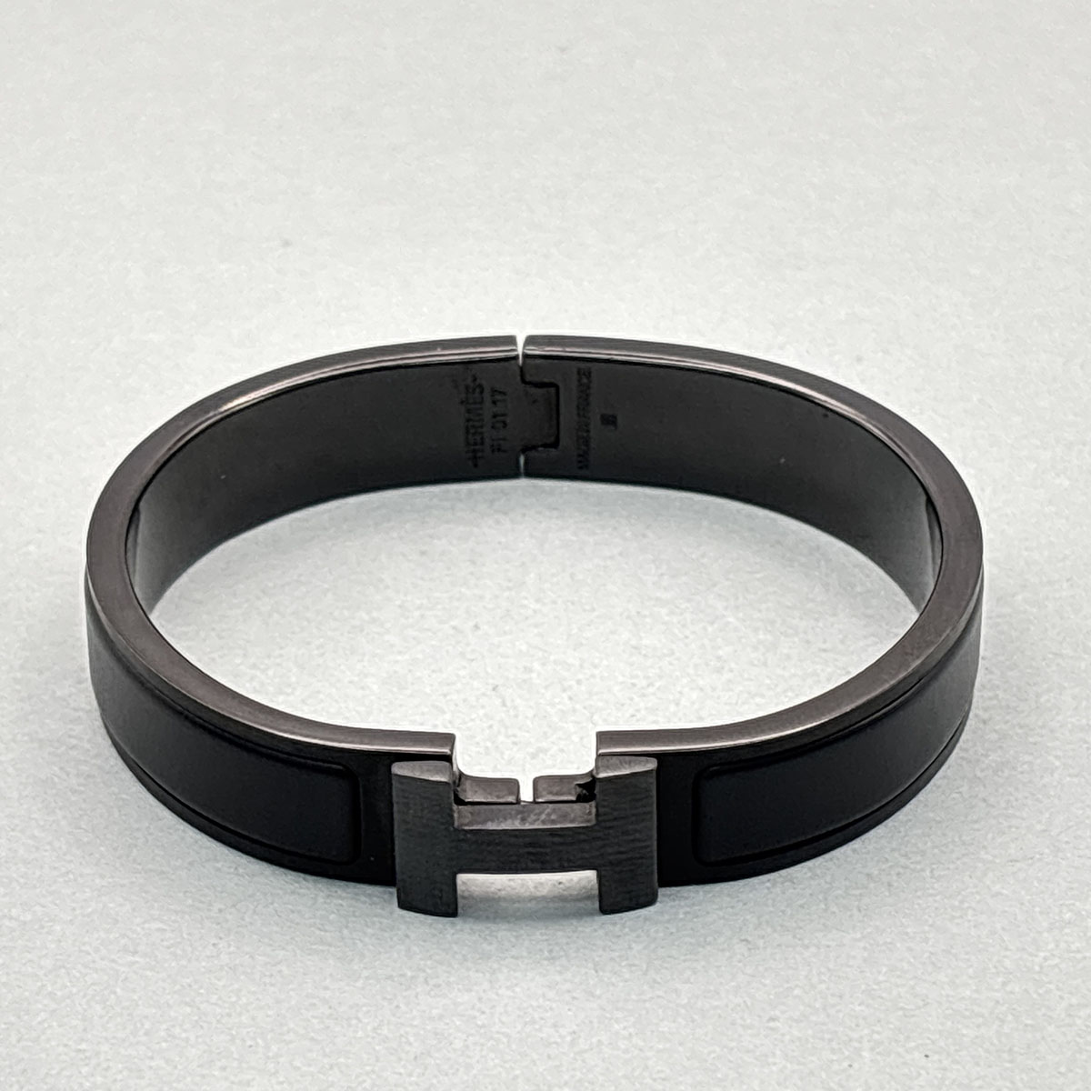 HERMES エルメス クリッククラックPM ソーブラック バングル メタル ブラック レディース【中古】