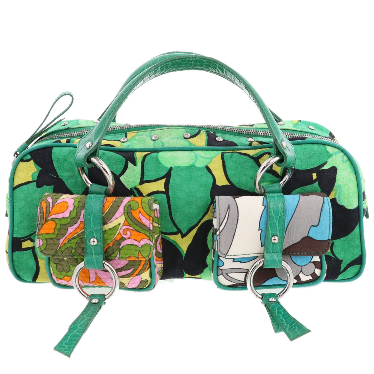 DOLCE&GABBANA ドルチェアンドガッバーナ VARIANTE ABBINA ハンドバッグ グリーン マルチカラー レディース【中古】