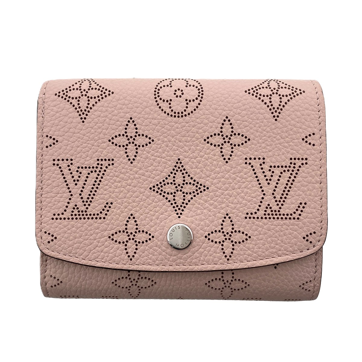 【切り詰め】LOUIS VUITTON ルイ・ヴィトン ポルトフォイユ イリス パウダーコンパクト 三つ折り紙入れ M62541 モノグラムマヒナ サクラ色  レディース【中古】
