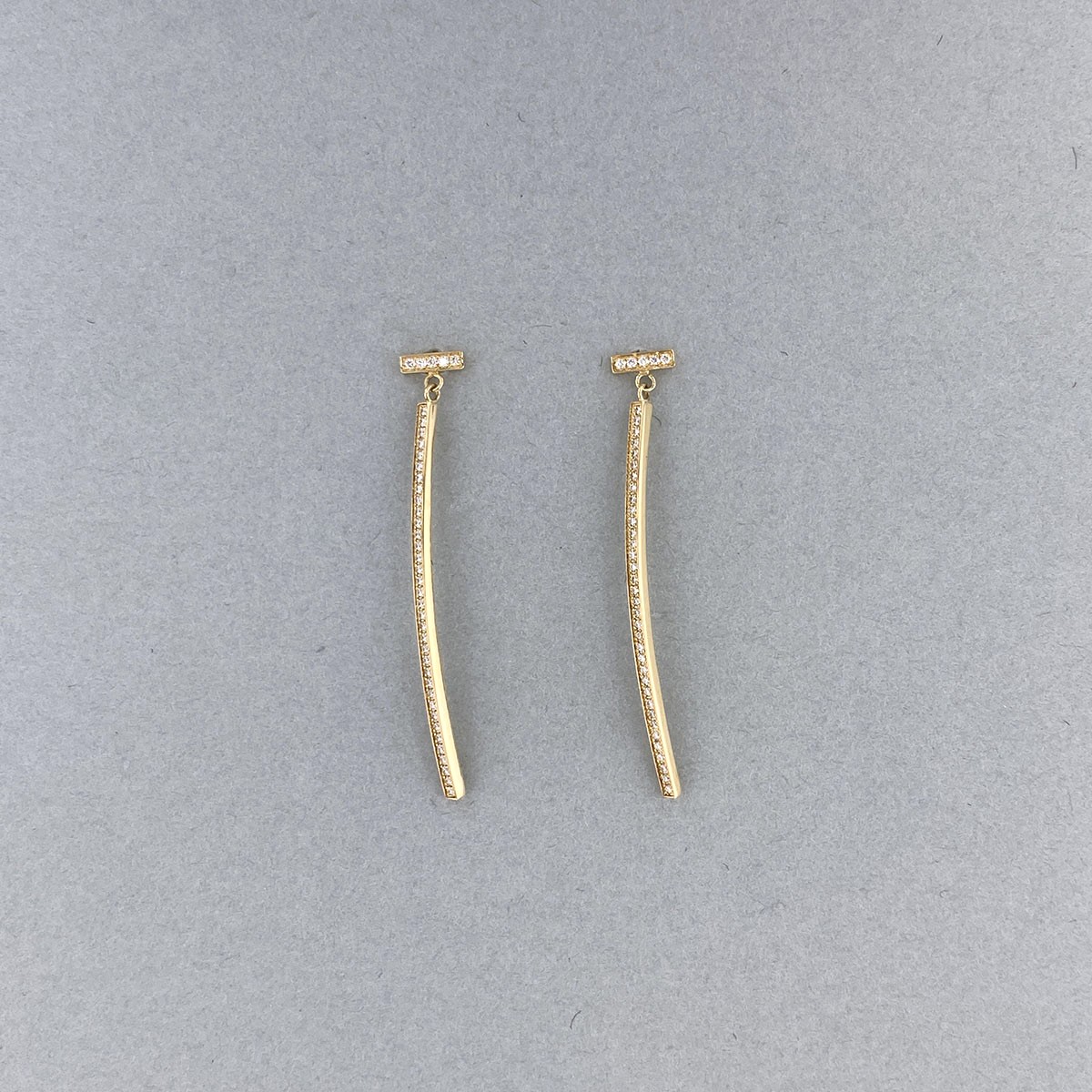 TIFFANY&Co. ティファニー Tワイヤー バー ダイヤモンドピアス 750YG ピアス K18イエローゴールド イエローゴールド レディース【中古】