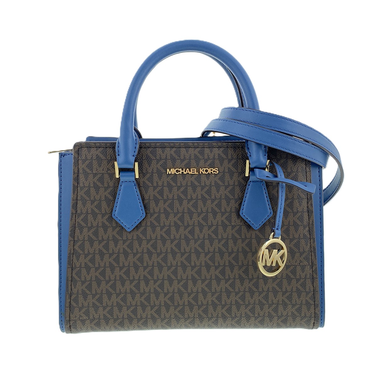 Michael Kors マイケルコース HOPE ホープ ミディアム 2WAY メッセンジャーバッグ ショルダーバッグ 35T0GWXM8B ブラウン ブルー レディース【中古】