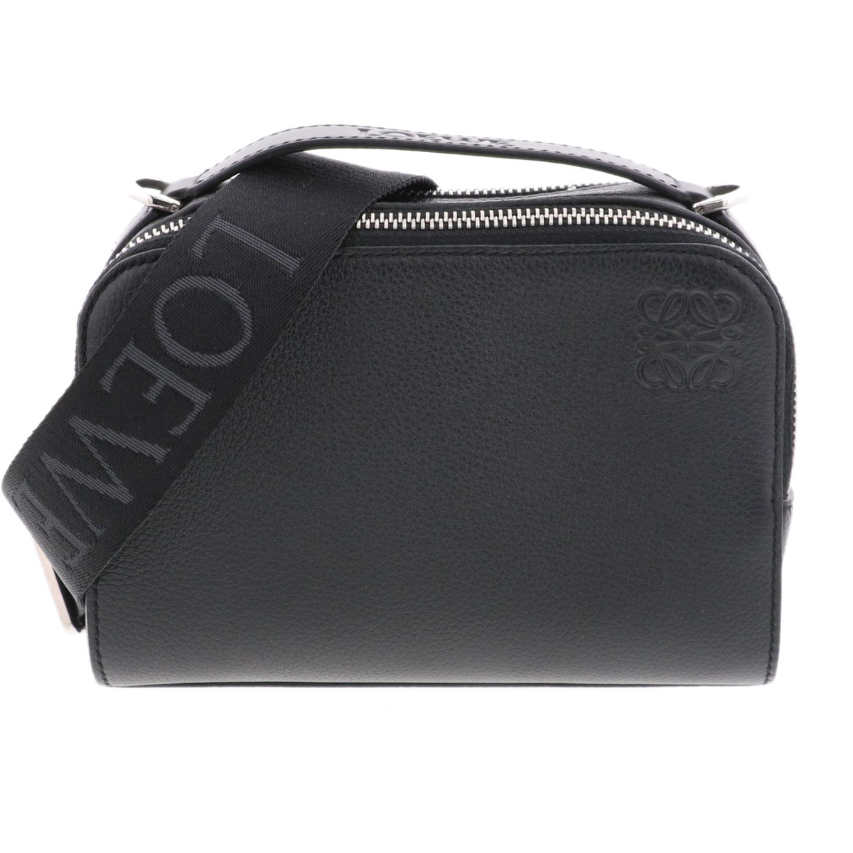 LOEWE ロエベ 写真機  クロスボディバッグ ミニ ショルダーバッグ C660R41X02 グレインカーフレザー 黒いこと  メンズ【中古】