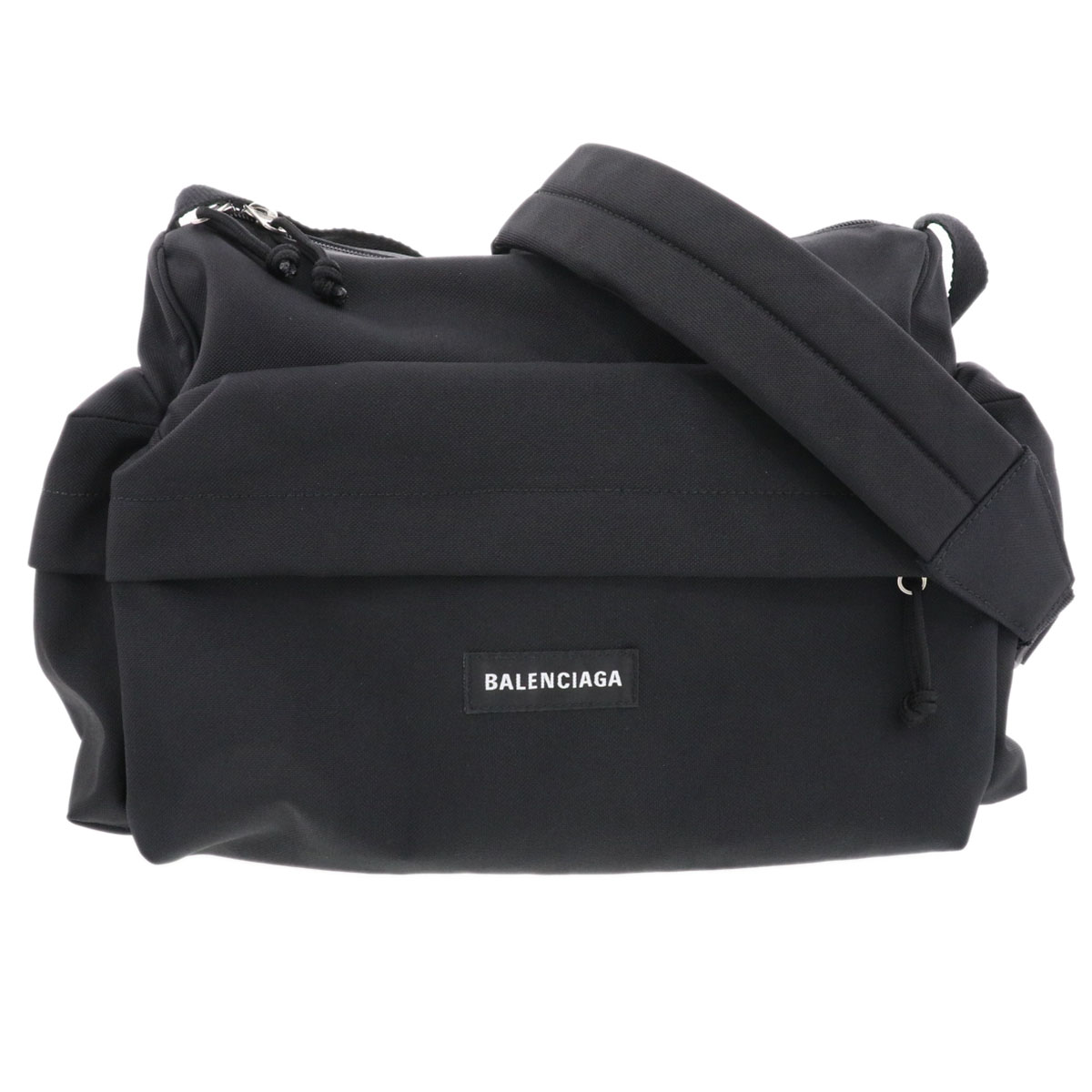 【引き下げ】  BALENCIAGA バレンシアガ エクスプローラー 土日S ショルダーバッグ 845595 PVC 黒いこと  メンズ【中古】