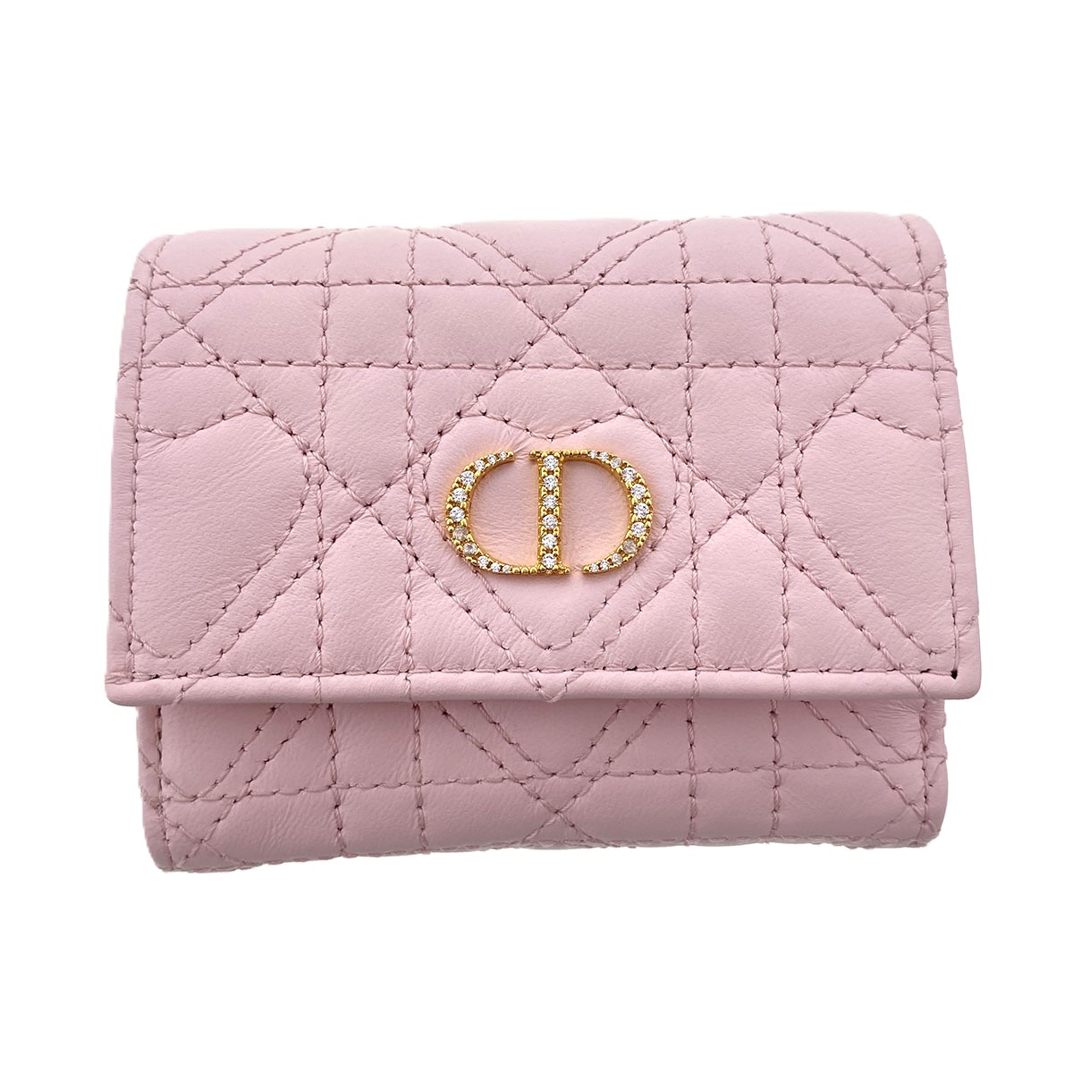 Dior ディオール 【日本限定】Dior Caro Hibiscus Lジップウォレット 三つ折り財布 S4207UJNH ラムスキン ピンク レディース【中古】 59,400円