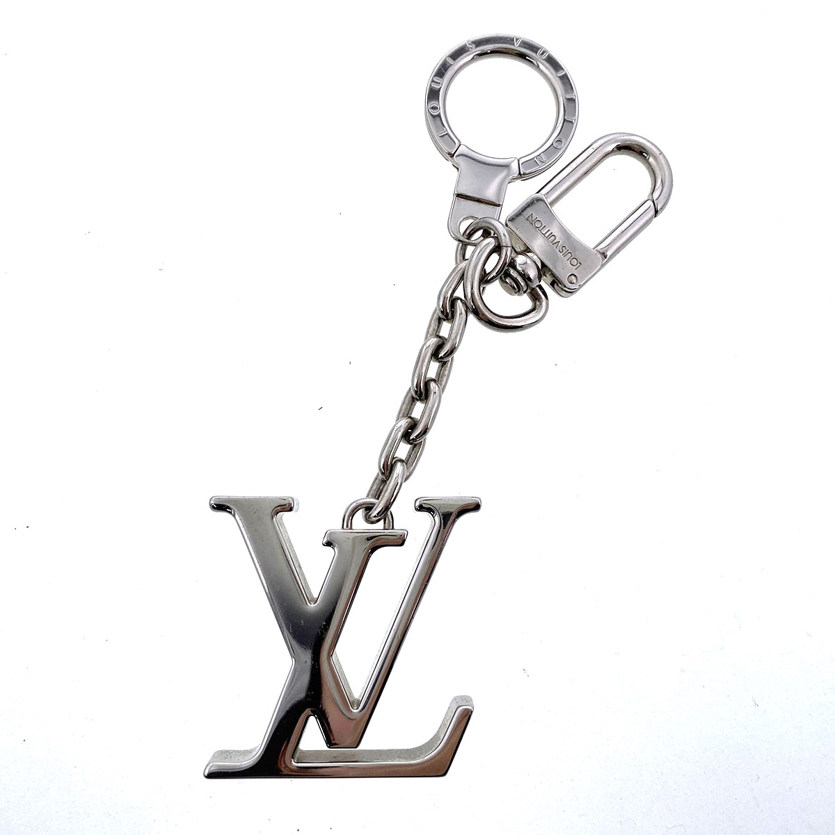 LOUIS VUITTON ルイ・ヴィトン ポルトクレ イニシアルLV キーホルダー M65071 メタル シルバー レディース【中古】
