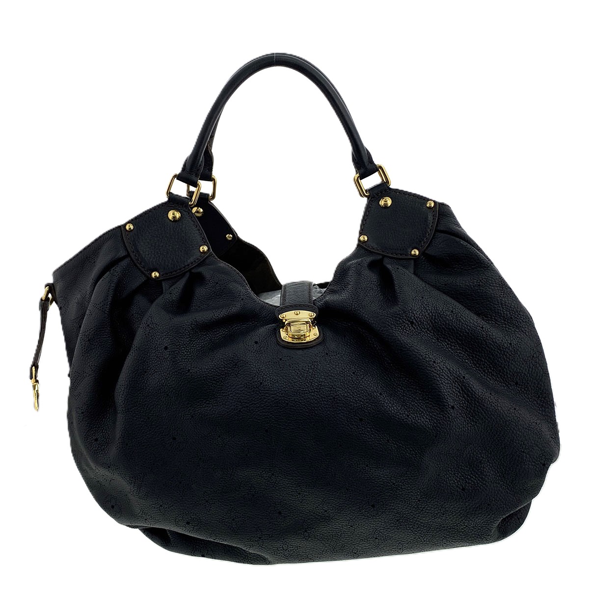 LOUIS VUITTON ルイ・ヴィトン L トートバッグ M95765 モノグラムマヒナ ブラック ゴールド金具 レディース【中古】｜PAWNSHOP　ＲｉＺ