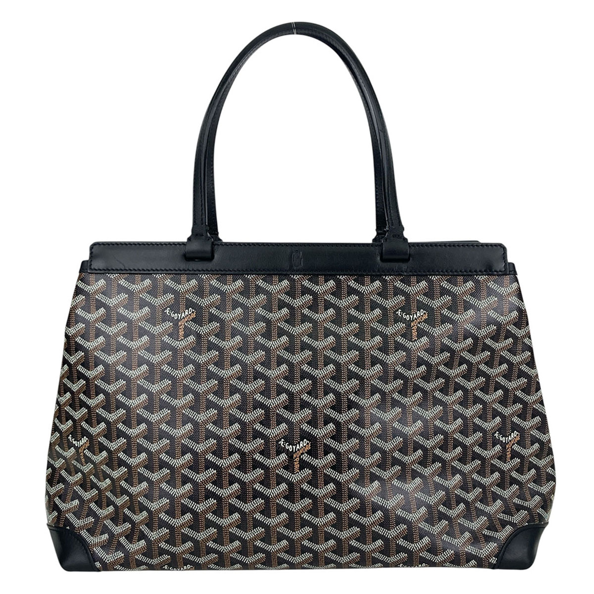 GOYARD ゴヤール ベルシャスPM 商行為御徒面子 トートバッグ なめし革 黒いこと  メンズ【中古】