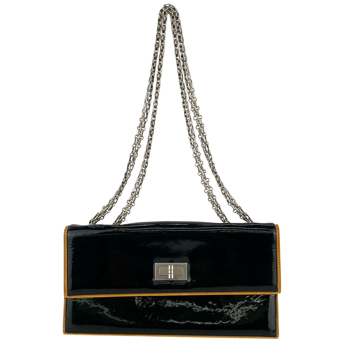 CHANEL シャネル 2.55 チェーンショルダーバッグ ショルダーバッグ パテントレザー ブラック レディース【中古】|PAWNSHOP RiZ