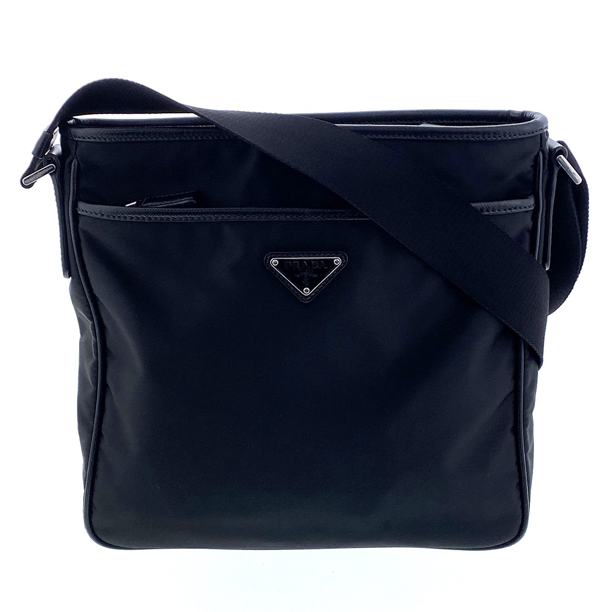 PRADA プラダ ナイロン ショルダーバッグ 2VH797 ナイロン ブラック シルバー金具  レディース【中古】