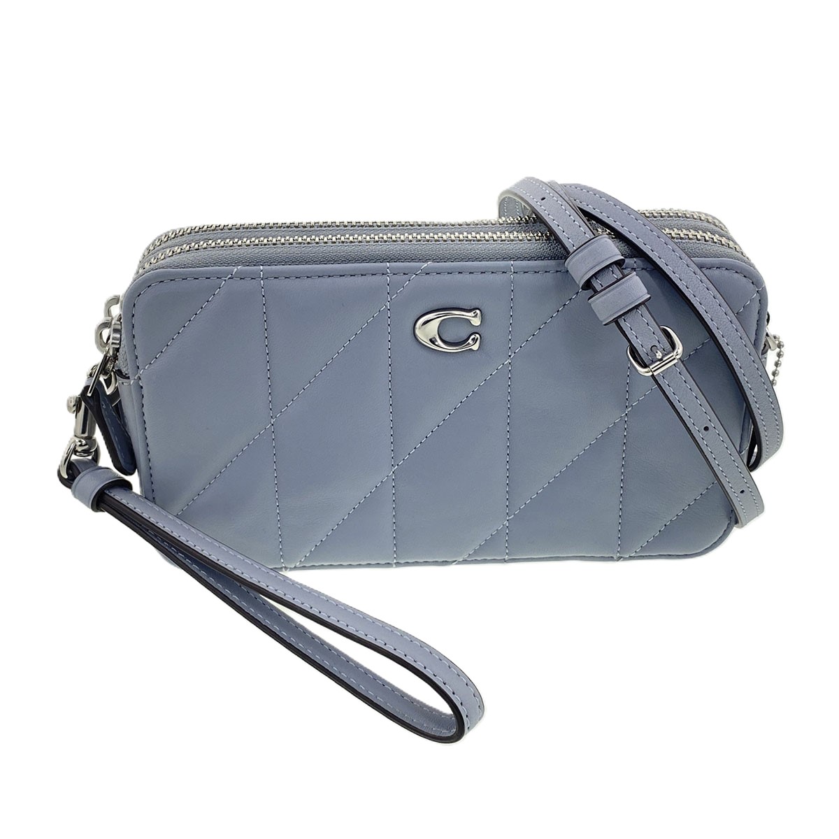 COACH コーチ キラ クロスボディ ピロー キルティング ショルダーバッグ CM531 レザー ブルー レディース【中古】｜PAWNSHOP　ＲｉＺ